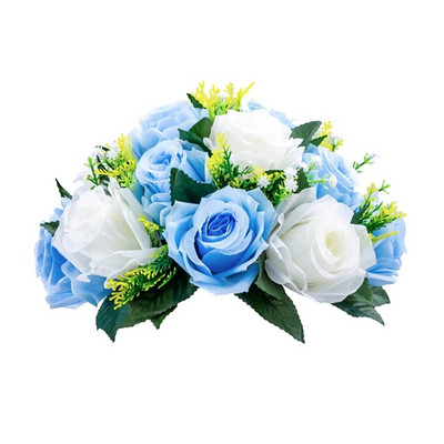 Viltus ziedu bumbiņu kompozīcijas pušķis, plastmasas roze ar pamatni, mākslīgais zieds kāzu pušķiem, ballīšu mājas dekori