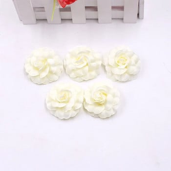 10 τμχ/παρτίδα Τεχνητό μεταξωτό Μίνι τριαντάφυλλο κεφαλή λουλουδιών Διακόσμηση σπιτιού γάμου DIY Γιρλάντα Λεύκωμα Κουτί δώρου Χειροτεχνία Ψεύτικο λουλούδι