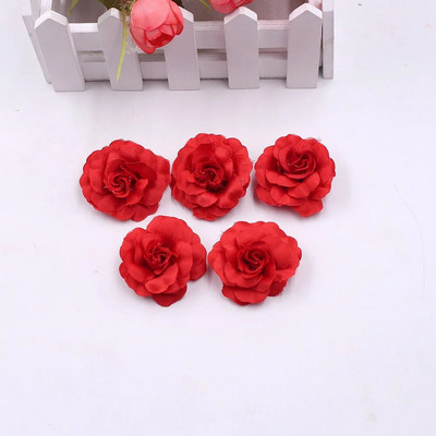 10pcs/lot Umjetna svila Mini ruža Cvjetna glava Vjenčanje Home Decoration DIY Girlland Spomenar Poklon kutija Craft Lažni cvijet