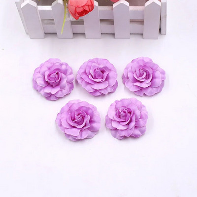 10pcs/lot Umjetna svila Mini ruža Cvjetna glava Vjenčanje Home Decoration DIY Girlland Spomenar Poklon kutija Craft Lažni cvijet