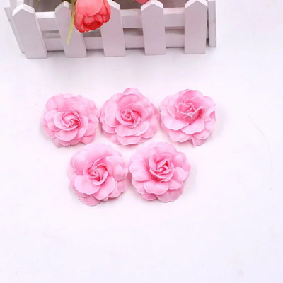10pcs/lot Umjetna svila Mini ruža Cvjetna glava Vjenčanje Home Decoration DIY Girlland Spomenar Poklon kutija Craft Lažni cvijet