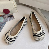 Ženske mokasine Leopard pletene natikače Proljetne mokasine Ženske točkice Ravne cipele Širokog kroja Zapatos De Mujer