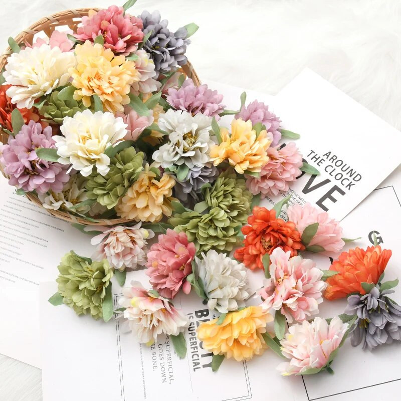 50 tk 5cm valge pojeng kunstsiidist lillepead meisterdamiseks peo kaunistamiseks pulma lilled seina pärg kinkekarp Scrapbooking