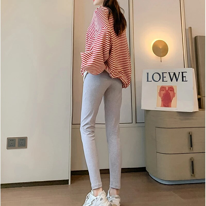 Grūtniecēm Regulējamas bikses ar apakšu Grūtniecēm ar augstu vidukli Zeķubikses Sieviešu Ērti Elpojoši Elastīgi Legingi