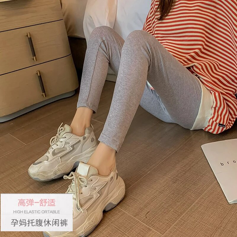Grūtniecēm Regulējamas bikses ar apakšu Grūtniecēm ar augstu vidukli Zeķubikses Sieviešu Ērti Elpojoši Elastīgi Legingi