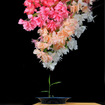 100CM копринени Bougainvillea Glabra Изкуствени цветя Фалшиви черешови цветове Аранжиране на цветя Домашен декор Коледна сватбена украса