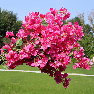 100 CM zīda Bougainvillea Glabra mākslīgie ziedi viltoti ķiršu ziedi ziedu kārtošana Mājas dekors Ziemassvētku kāzu dekors