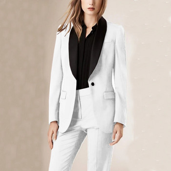 Σετ 1 κουμπιού κομψό και κομψό γυναικείο σακάκι+παντελόνι Γυναικείο κοστούμι 2 τεμαχίων σετ σάλι γιακά Σετ πολυτελείας παντελόνι Blazer