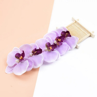 6cm 10db mesterséges növények virág fal lakberendezés barkácsolás kézzel készített scrapbooking dekoratív virágok koszorúk selyem Pillangó orchidea