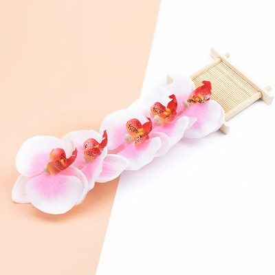 6cm 10db mesterséges növények virág fal lakberendezés barkácsolás kézzel készített scrapbooking dekoratív virágok koszorúk selyem Pillangó orchidea