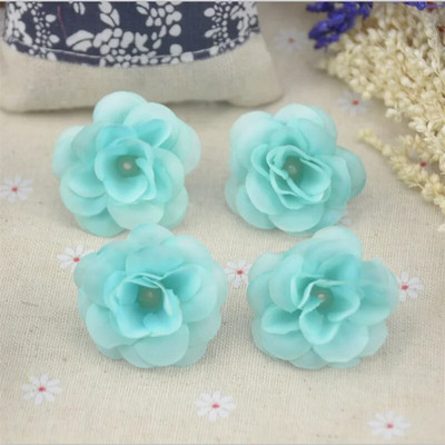 50 komada 4 cm ručno rađene mini umjetne svilene ruže s cvjetnim glavama DIY Scrapbooking cvjetna lopta za poljubac za vjenčanje, ukras