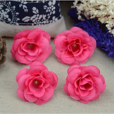 50 komada 4 cm ručno rađene mini umjetne svilene ruže s cvjetnim glavama DIY Scrapbooking cvjetna lopta za poljubac za vjenčanje, ukras