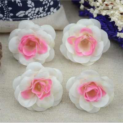 50 komada 4 cm ručno rađene mini umjetne svilene ruže s cvjetnim glavama DIY Scrapbooking cvjetna lopta za poljubac za vjenčanje, ukras