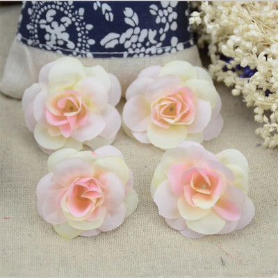 50 komada 4 cm ručno rađene mini umjetne svilene ruže s cvjetnim glavama DIY Scrapbooking cvjetna lopta za poljubac za vjenčanje, ukras