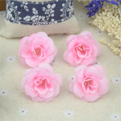 50 komada 4 cm ručno rađene mini umjetne svilene ruže s cvjetnim glavama DIY Scrapbooking cvjetna lopta za poljubac za vjenčanje, ukras