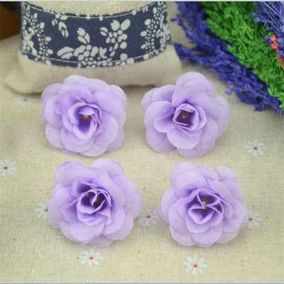 50 komada 4 cm ručno rađene mini umjetne svilene ruže s cvjetnim glavama DIY Scrapbooking cvjetna lopta za poljubac za vjenčanje, ukras