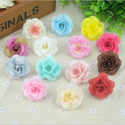 50 komada 4 cm ručno rađene mini umjetne svilene ruže s cvjetnim glavama DIY Scrapbooking cvjetna lopta za poljubac za vjenčanje, ukras