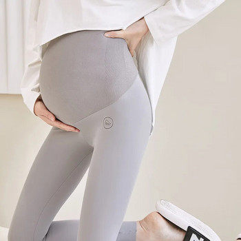 CARECODE Пролетни клинове за бременни Бременни жени Поддръжка на корема Барби панталони Тънки безшевни клинове с висока талия Йога панталони