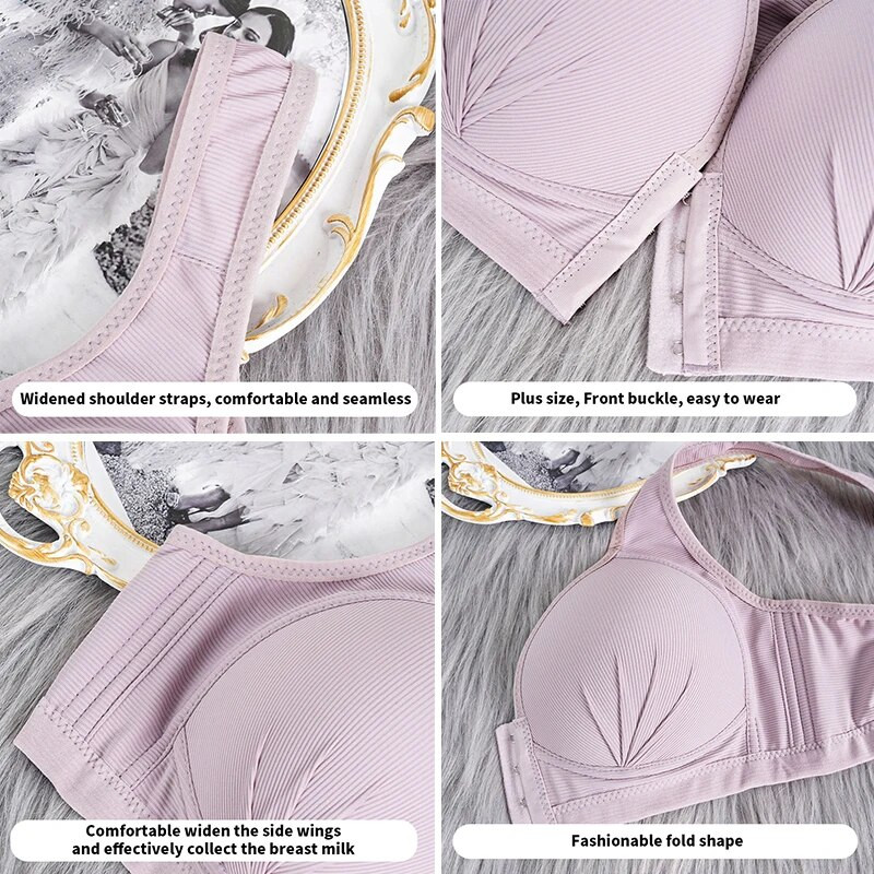 Bešavni seksi grudnjak s otvorenom košaricom velike veličine za trudničku odjeću, trudničke žene, kopčanje sprijeda, dojenje, grudnjak za dojenje
