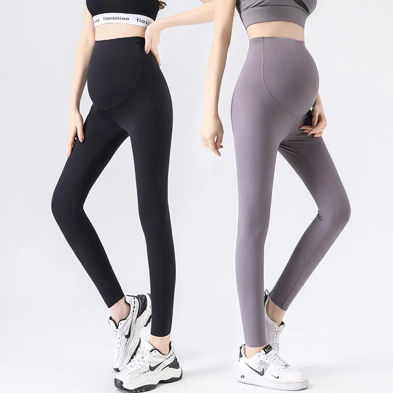 CARECODE Tajice za trudnice Proljetne ženske sportske tajice s visokim strukom za teretanu Potpora za trbuh Hlače za trudnice Odjeća za trudnice