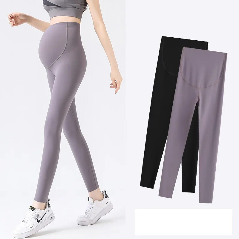 CARECODE Tajice za trudnice Proljetne ženske sportske tajice s visokim strukom za teretanu Potpora za trbuh Hlače za trudnice Odjeća za trudnice