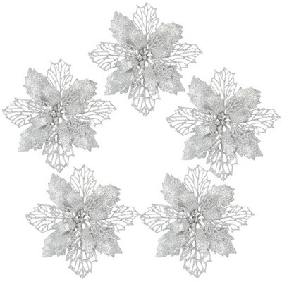 9/11/16 cm božićno umjetno cvijeće svjetlucave božićne zvijezde za ukrase za božićno drvce cvjetne dekoracije 5kom