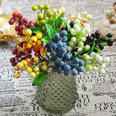 Műbogyó Hamis virágok Otthoni Irodai Party Esküvő Karácsonyi Szimuláció Bogyó Díszek Karácsonyfa Díszek Barkács kiegészítők