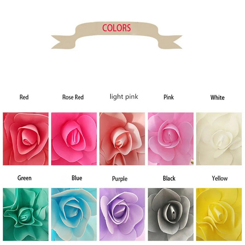 DIY Umjetno lažno cvijeće Plosnato cvijeće Veliko vjenčano cvijeće Zidni ukrasi Cvijeće od PE pjene