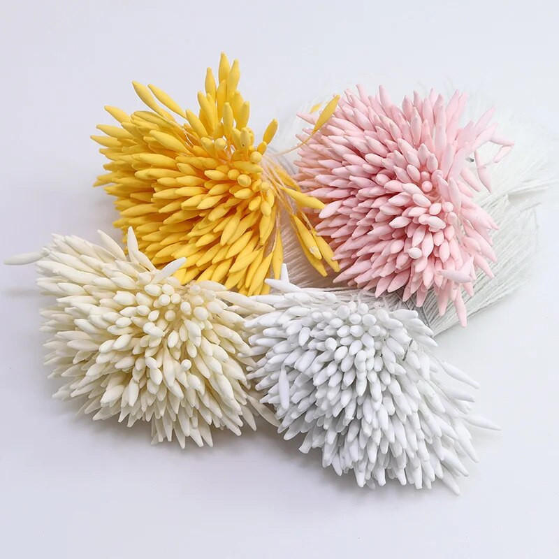 390 komada 2 mm jednoglavi prašnik DIY umjetni mini cvjetni cvijet prašnik tučak prašnik prigušene boje