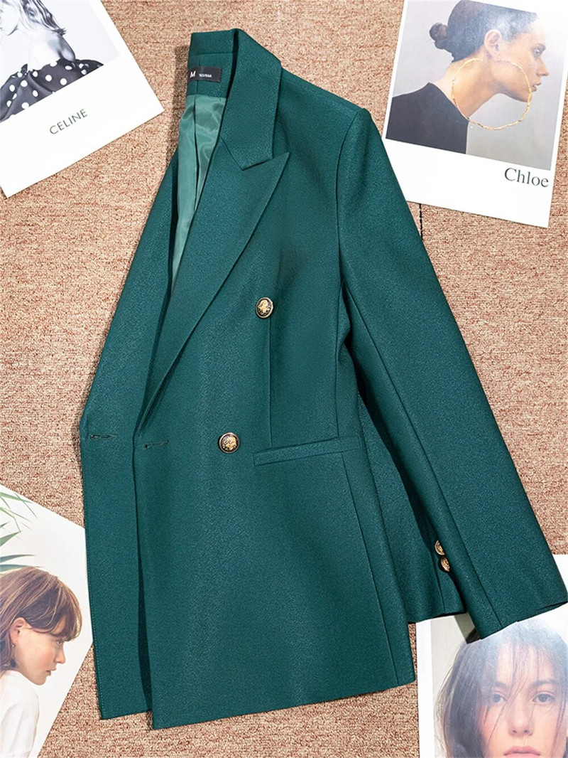 Žensko odijelo s hlačama 2023. Novo u visokokvalitetnom crveno-zelenom sakou s jednim kopčanjem, ženski poslovni formalni sako i hlače u kompletu od 2 komada