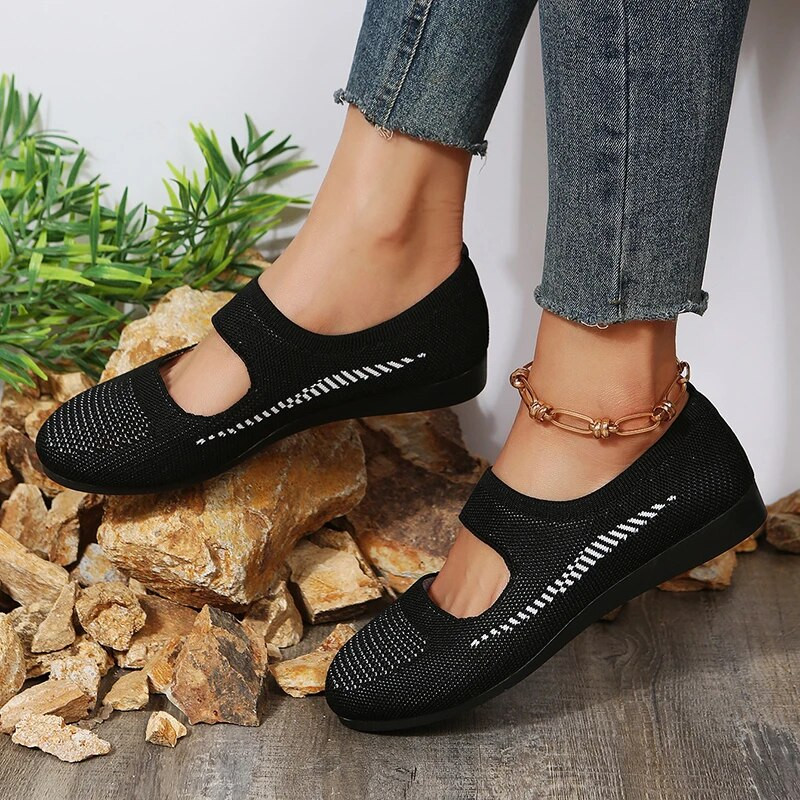 Rome Flats Ikdienas Loafers Sieviešu apavi Tīkls Ikdienas Sporta Ērti Darba apavi Pavasaris Jauns Apaļš Toe Mujer Zapatillas