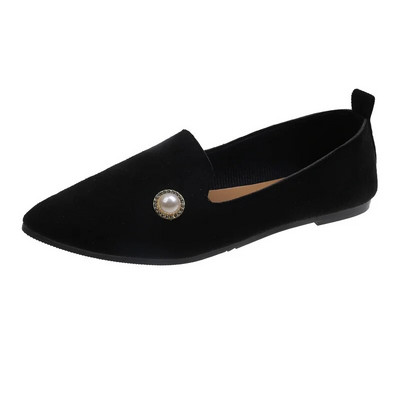Ženske ravne cipele 2022. Proljeće i jesen Britanski modni modni biserni špic Cipele s niskim vrhom Ležerne natikače Ravne cipele Ženske