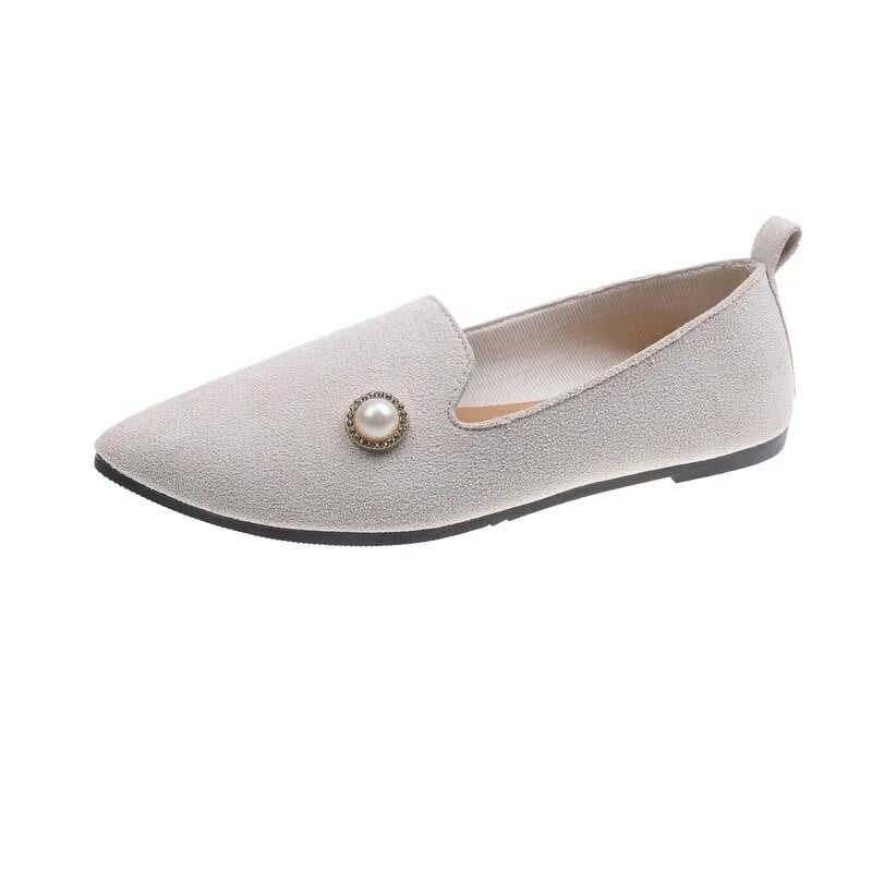 Ženske ravne cipele 2022. Proljeće i jesen Britanski modni modni biserni špic Cipele s niskim vrhom Ležerne natikače Ravne cipele Ženske