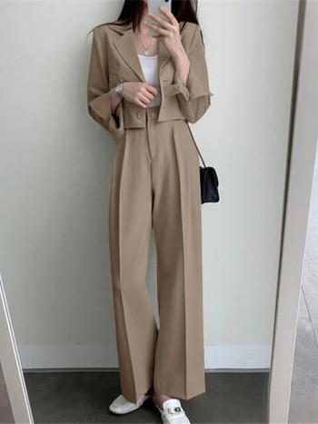 Φθινόπωρο Άνοιξη 2023 Νέο σε Σετ Γυναικείο Σετ παντελονιού 2 τεμαχίων Κομψό κομψό γυναικείο κοστούμι Σακάκια υψηλής ποιότητας Γυναικεία ρούχα