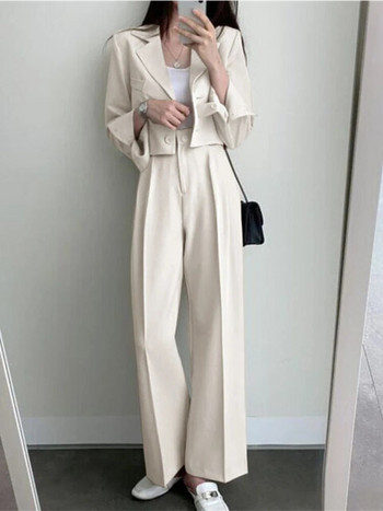 Φθινόπωρο Άνοιξη 2023 Νέο σε Σετ Γυναικείο Σετ παντελονιού 2 τεμαχίων Κομψό κομψό γυναικείο κοστούμι Σακάκια υψηλής ποιότητας Γυναικεία ρούχα