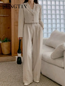 Sungtin biroja sieviešu žakešu kostīmi sievietēm gadījuma rakstura žaketi ar garām piedurknēm, brīvi bikšu komplekti pavasara rudens 2 daļ. komplekti sievietēm