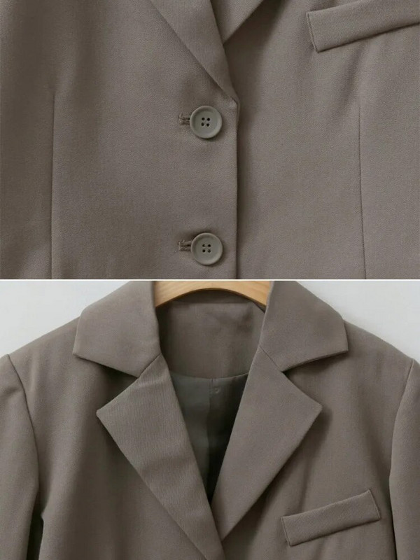 Sungtin biroja sieviešu žakešu kostīmi sievietēm gadījuma rakstura žaketi ar garām piedurknēm, brīvi bikšu komplekti pavasara rudens 2 daļ. komplekti sievietēm