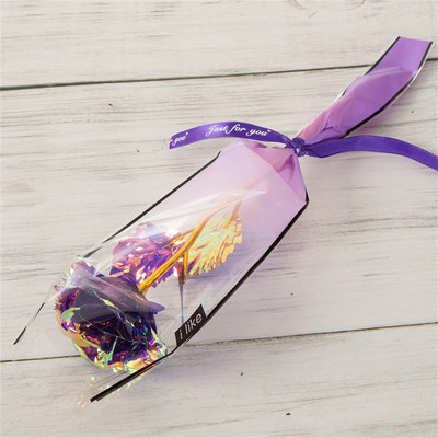 Meilė Valentino dienai 24K paauksuota rožių mini krištolinė rožių gėlė Naujųjų metų vestuvių paslaugos ir suvenyrai dovanų stalo dekoras