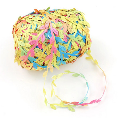 5 metara svilene prirode, zelenog zlata, umjetnog lišća, lišća vinove loze za dekoraciju kutije za vjenčanje, lišća, ručno izrađenog vijenca za izradu spomenara