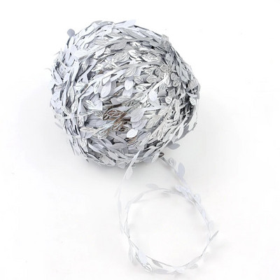 5 metara svilene prirode, zelenog zlata, umjetnog lišća, lišća vinove loze za dekoraciju kutije za vjenčanje, lišća, ručno izrađenog vijenca za izradu spomenara