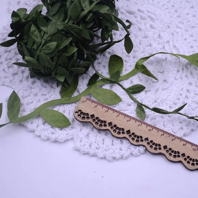 5 metara svilene prirode, zelenog zlata, umjetnog lišća, lišća vinove loze za dekoraciju kutije za vjenčanje, lišća, ručno izrađenog vijenca za izradu spomenara