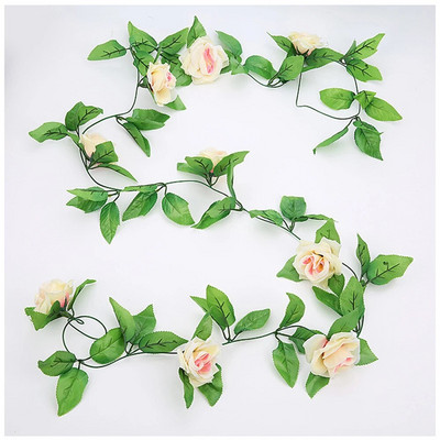 2,4 mln. Dirbtinio šilko rožių žiedų rotango styga vestuvėms Namuose Viešbučių festivalis Sodo kambario dekoravimas „Pasidaryk pats“ girlianda netikras vynmedis