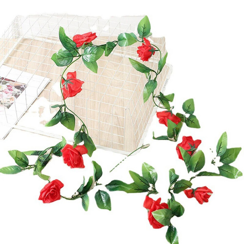 2,4 mln. Dirbtinio šilko rožių žiedų rotango styga vestuvėms Namuose Viešbučių festivalis Sodo kambario dekoravimas „Pasidaryk pats“ girlianda netikras vynmedis