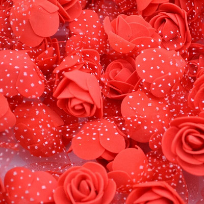 200/100P Mala lažna ruža s glavicama umjetnog ruža od tila od organze Lažni cvjetni ukrasi za vjenčanje/kućni buket s vijencima