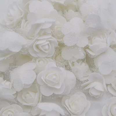 200/100P Mala lažna ruža s glavicama umjetnog ruža od tila od organze Lažni cvjetni ukrasi za vjenčanje/kućni buket s vijencima