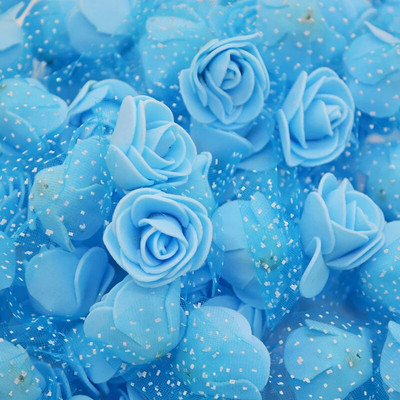 200/100P Mala lažna ruža s glavicama umjetnog ruža od tila od organze Lažni cvjetni ukrasi za vjenčanje/kućni buket s vijencima