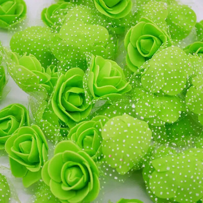 200/100P Mala lažna ruža s glavicama umjetnog ruža od tila od organze Lažni cvjetni ukrasi za vjenčanje/kućni buket s vijencima