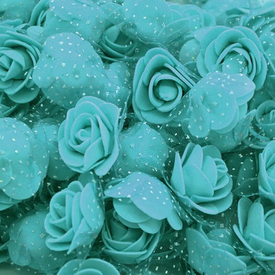 200/100P Mala lažna ruža s glavicama umjetnog ruža od tila od organze Lažni cvjetni ukrasi za vjenčanje/kućni buket s vijencima