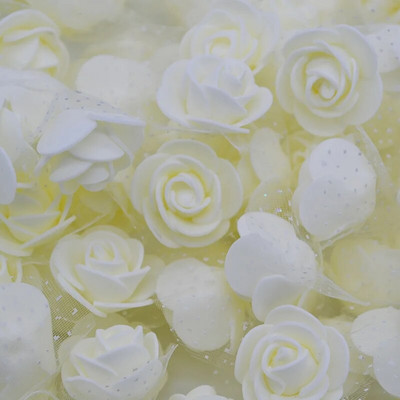 200/100P Mala lažna ruža s glavicama umjetnog ruža od tila od organze Lažni cvjetni ukrasi za vjenčanje/kućni buket s vijencima