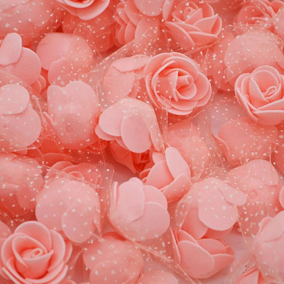 200/100P Mala lažna ruža s glavicama umjetnog ruža od tila od organze Lažni cvjetni ukrasi za vjenčanje/kućni buket s vijencima